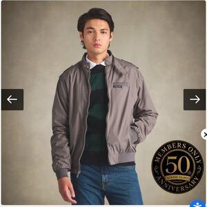 Members Only Men's Classic Iconic Racer Jacket - Dark Grey / Slate Size L